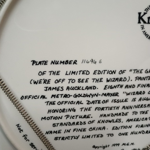 Knowles Wizard Of Oz The Grande Finale 11696E 10 Inch Plate - Picture 3 of 6